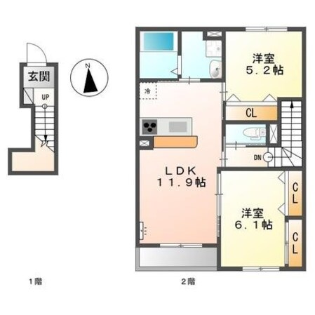 レラツィオーネＡ棟の物件間取画像